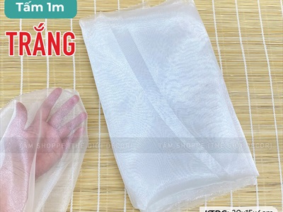 Vải voan cát màu trắng ửng sáng làm cá chép, làm hoa [khổ 150cm -1 mét tới] PK-VAI-12